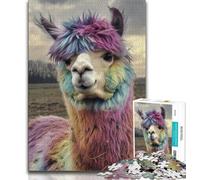 Jigsaw Puzzles 1000 Pieces for Adults Teens Colored Alpaca Puzzles for Teenagers,Challenging Family Activity Games DIY Toy for Home Wall Decor Gifts (size 38x26cm)