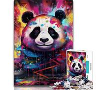 Jigsaw Puzzles 1000 Pieces for Adults Teens Colorful Animal Panda,Educational Family Game with Fully Interlocking Randomly Shaped Pieces (38x26cm)