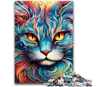 Jigsaw Puzzles 1000 Pieces for Adults Teens Colorful Art Cat Adult Jigsaw,Educational Games Home Decoration Suitable for Desktop Decoration (50x75cm)
