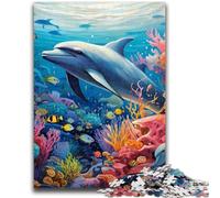 Jigsaw Puzzles 1000 Pieces for Adults Teens Colorful Art Dolphin 1000 Pieces for Adults,Stress Reliever Staycation Kill Time Wishlist with Santa Claus (26x38cm)