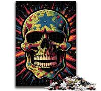 Jigsaw Puzzles 1000 Pieces for Adults Teens Colorful Art Skull Adult Puzzles,Challenging Game for Is Ideal As A Gift for The Whole Family (50x75cm)