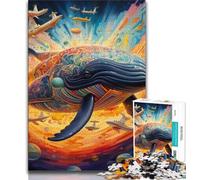 Jigsaw Puzzles 1000 Pieces for Adults Teens Colorful Blue Whale,Challenging Game And Family Play Educational Game for Birthday,Chrismas (75x50cm)