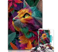 Jigsaw Puzzles 1000 Pieces for Adults Teens Colorful Elephant Oil Painting Puzzles,Birthday Present, Gifts, Wall Art for Age 14 Years Up 38x26cm