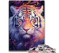 Jigsaw Puzzles 1000 Pieces for Adults Teens Colourful Animal Tiger 1000 Pieces for Adults,Toys Educational Games Stress Relieving Unique Birthday And Gifts (75x50cm)