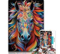 Jigsaw Puzzles 1000 Pieces for Adults Teens Colourful Horse Art Puzzles for Adults,Stress Reliever Difficult Challenge Home Decoration Toys (size 38x26cm)