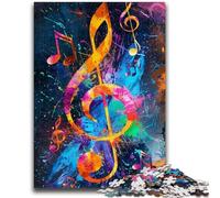 Jigsaw Puzzles 1000 Pieces for Adults Teens Colourful Music Note Teenager Puzzles,Family Educational Games Home Decoration Gift (75x50cm)