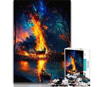 Jigsaw Puzzles 1000 Pieces for Adults Teens Colourful Psychedelic Boat 1000 Pieces for Adults,Stress Reliever Difficult Challenge Secret Santa Gifts 26x38cm