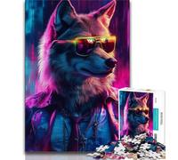 Jigsaw Puzzles 1000 Pieces for Adults Teens Cool Wolf,Challenging Game for Is Ideal As A Gift for The Whole Family (38x26cm)