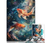 Jigsaw Puzzles 1000 Pieces for Adults Teens Cosmic Koi,Challenging Game for Is Ideal As A Gift for The Whole Family (38x26cm)