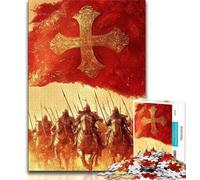Jigsaw Puzzles 1000 Pieces for Adults Teens Crusade Army Knight Puzzles for Teenagers,Challenging Family Activity Games DIY Toy for Home Wall Decor Gifts (size 38x26cm)