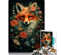 Jigsaw Puzzles 1000 Pieces for Adults Teens Cute Art Fox Adult Jigsaw,Learning Educational Toys Family Games Unique Birthday And Gifts 26x38cm