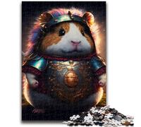 Jigsaw Puzzles 1000 Pieces for Adults Teens Cute Guinea Pig Warrior Family Fun with Matching Poster And Trivia Sheet for Age 14+ 50x75cm