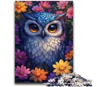 Jigsaw Puzzles 1000 Pieces for Adults Teens Cute Owl Flowers Toys Educational Games Stress Relieving Artists Collection, Fine Art 50x75cm