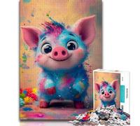 Jigsaw Puzzles 1000 Pieces for Adults Teens Cute Pig Teenager Puzzles,Learning Educational Toys Family Games Unique Birthday And Gifts 75x50cm