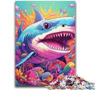 Jigsaw Puzzles 1000 Pieces for Adults Teens Cute Shark 1000 Pieces for Adults,Stress Reliever Staycation Kill Time Wishlist with Santa Claus (26x38cm)