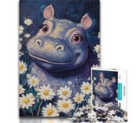 Jigsaw Puzzles 1000 Pieces for Adults Teens Daisy And Hippo 1000 Pieces for Adults,Stress Reliever Difficult Challenge Secret Santa Gifts 50x75cm