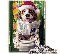 Jigsaw Puzzles 1000 Pieces for Adults Teens Dalmatian on The Toilet Learning Educational Toys Family Games Educational Game for Birthday, Chrismas 50x75cm
