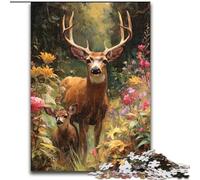 Jigsaw Puzzles 1000 Pieces for Adults Teens Deer in The Jungle, Games Toys Gift Unique Birthday And Gifts for And Age 14 Years Up (Size 50x75cm)