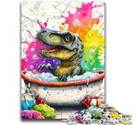 Jigsaw Puzzles 1000 Pieces for Adults Teens Dinosaur Taking A Bath 1000 Pieces for Adults,Educational Games Home Decoration Birthday Present, Gifts, Wall Art (38x26cm)