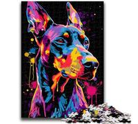 Jigsaw Puzzles 1000 Pieces for Adults Teens Doberman Pinscher 1000 Pieces for Adults,Stress Reliever Staycation Kill Time Wishlist with Santa Claus (50x75cm)