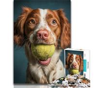 Jigsaw Puzzles 1000 Pieces for Adults Teens Dog Playing Tennis Adult Jigsaw,Learning Educational Toys Family Games Unique Birthday And Gifts 26x38cm