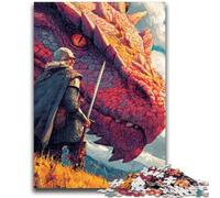 Jigsaw Puzzles 1000 Pieces for Adults Teens Dragon Knight Teenager Puzzles,Family Educational Games Home Decoration Gift (38x26cm)
