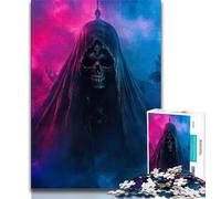 Jigsaw Puzzles 1000 Pieces for Adults Teens Evil Skeleton,Educational Family Game with Fully Interlocking Randomly Shaped Pieces (38x26cm)