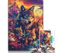 Jigsaw Puzzles 1000 Pieces for Adults Teens Fantasy Jungle Wolf Teenager Puzzles,Learning Educational Toys Family Games Unique Birthday And Gifts 75x50cm