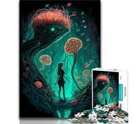 Jigsaw Puzzles 1000 Pieces for Adults Teens Fantasy Mushroom Jigsaw,Interesting Stress Reduction Parent-child Interaction (size 38x26cm)