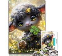 Jigsaw Puzzles 1000 Pieces for Adults Teens Fantasy Sheep,Stress Reliever Staycation Kill Time Wishlist with Santa Claus (38x26cm)