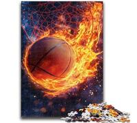 Jigsaw Puzzles 1000 Pieces for Adults Teens Flame Basketball Puzzles,Birthday Present, Gifts, Wall Art for Age 14 Years Up (38x26cm)