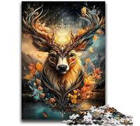Jigsaw Puzzles 1000 Pieces for Adults Teens Flower Deer Learning Educational Toys Family Games Educational Game for Birthday, Chrismas 26x38cm