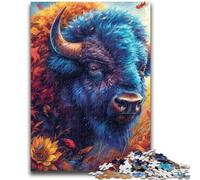 Jigsaw Puzzles 1000 Pieces for Adults Teens Flowers And Bison Adult Jigsaw,Learning Educational Toys Family Games Unique Birthday And Gifts (75x50cm)