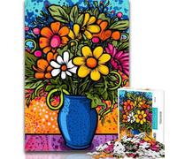 Jigsaw Puzzles 1000 Pieces for Adults Teens Flowers in A Vase 1000 Pieces for Adults,Stress Reliever Difficult Challenge Secret Santa Gifts 50x75cm
