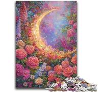 Jigsaw Puzzles 1000 Pieces for Adults Teens Flowers Moon Stress Reliever Difficult Challenge with Matching Poster And Trivia Sheet 50x75cm