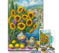 Jigsaw Puzzles 1000 Pieces for Adults Teens Flowers Sunflower Art 1000 Pieces for Adults,Educational Games Home Decoration Birthday Present, Gifts, Wall Art 26x38cm