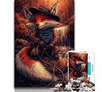 Jigsaw Puzzles 1000 Pieces for Adults Teens Fox in Autumn 1000 Piece Puzzle,with Matching Poster And Trivia Sheet for Ages 14+ 50x75cm