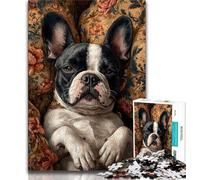 Jigsaw Puzzles 1000 Pieces for Adults Teens French Bulldog,Challenging Game And Family Play Educational Game for Birthday,Chrismas 38x26cm