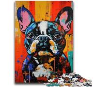 Jigsaw Puzzles 1000 Pieces for Adults Teens French Bulldog Oil Painting 1000 Pieces for Adults,Stress Reliever Difficult Challenge Secret Santa Gifts (50x75cm)
