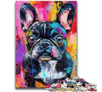 Jigsaw Puzzles 1000 Pieces for Adults Teens French Bulldog Oil Painting Adult Puzzles,Stress Reliever Difficult Challenge Unique Home Decor And Gifts (26x38cm)