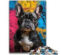 Jigsaw Puzzles 1000 Pieces for Adults Teens French Bulldog Oil Painting Teenager Puzzles,Family Educational Games Home Decoration Gift (75x50cm)
