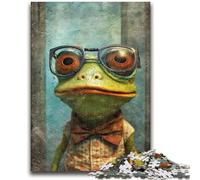 Jigsaw Puzzles 1000 Pieces for Adults Teens Frog Wearing Glasses Adult Puzzles,Stress Reliever Difficult Challenge Unique Home Decor And Gifts (26x38cm)