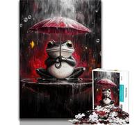 Jigsaw Puzzles 1000 Pieces for Adults Teens Frog with Umbrella 1000 Piece Jigsaw,Challenging Game Toys Wall Decoration Unique Birthday And Xmas Gifts (size 38x26cm)