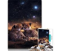 Jigsaw Puzzles 1000 Pieces for Adults Teens Galaxy Cheetah 1000 Pieces for Teenagers,Educational Games Home Decoration Suitable for Desktop Decoration 75x50cm