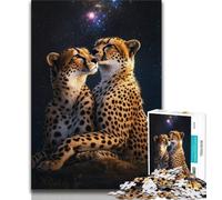 Jigsaw Puzzles 1000 Pieces for Adults Teens Galaxy Cheetah Adult Jigsaw,Learning Educational Toys Family Games Unique Birthday And Gifts 26x38cm
