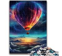 Jigsaw Puzzles 1000 Pieces for Adults Teens Galaxy Hot Air Balloon 1000 Pieces for Adults,Stress Reliever Staycation Kill Time Wishlist with Santa Claus (26x38cm)