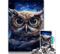 Jigsaw Puzzles 1000 Pieces for Adults Teens Galaxy Owl Adult Puzzles,Challenging Game for Is Ideal As A Gift for The Whole Family 38x26cm