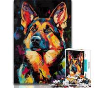 Jigsaw Puzzles 1000 Pieces for Adults Teens German Shepherd Puzzles for Adults,Vibrant And Unique Design Relaxing & Challenging Puzzle Experience 38x26cm