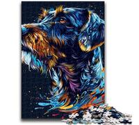 Jigsaw Puzzles 1000 Pieces for Adults Teens German Wirehaired Pointer Dog Art for Age 14+ Challenging To Complete But Fun And Humorous Great Gifts And Toys 38x26cm