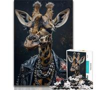 Jigsaw Puzzles 1000 Pieces for Adults Teens Giraffe in Suit,learning Educational Toys Fun at Home Activities,Birthday Present,Travel Gifts 38x26cm